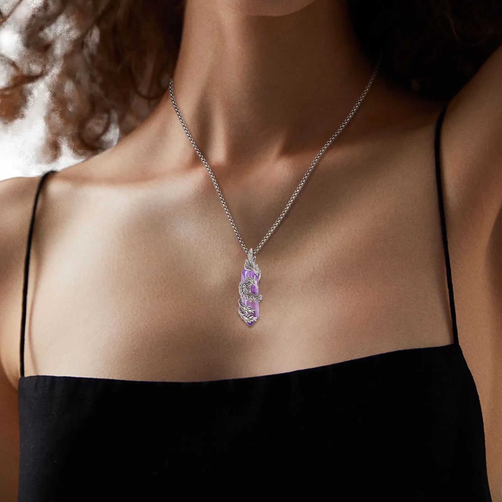 Necklace Phoenix Amethyst Prism