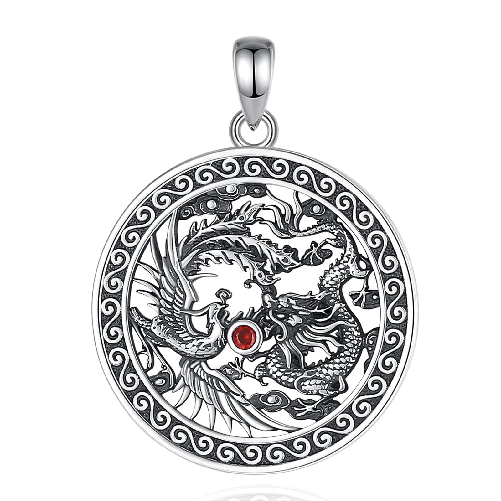 Necklace Phoenix & Dragon Flame Amulet
