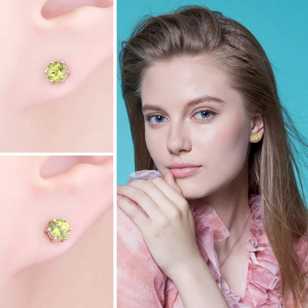 Earrings Genuine Gemstone Stud