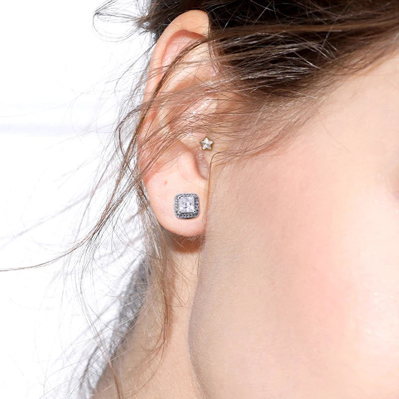 Earrings Luna Square Stud