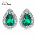 Earrings Pear Emerald Stud