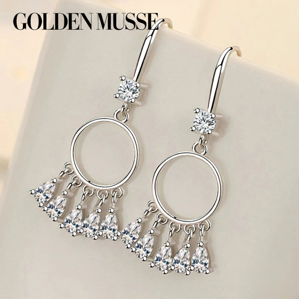 Earrings Round Tassel Drop