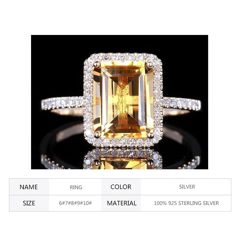 Ring Princess Cut Gemstone