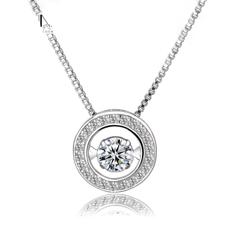 necklace sparkling round pendant