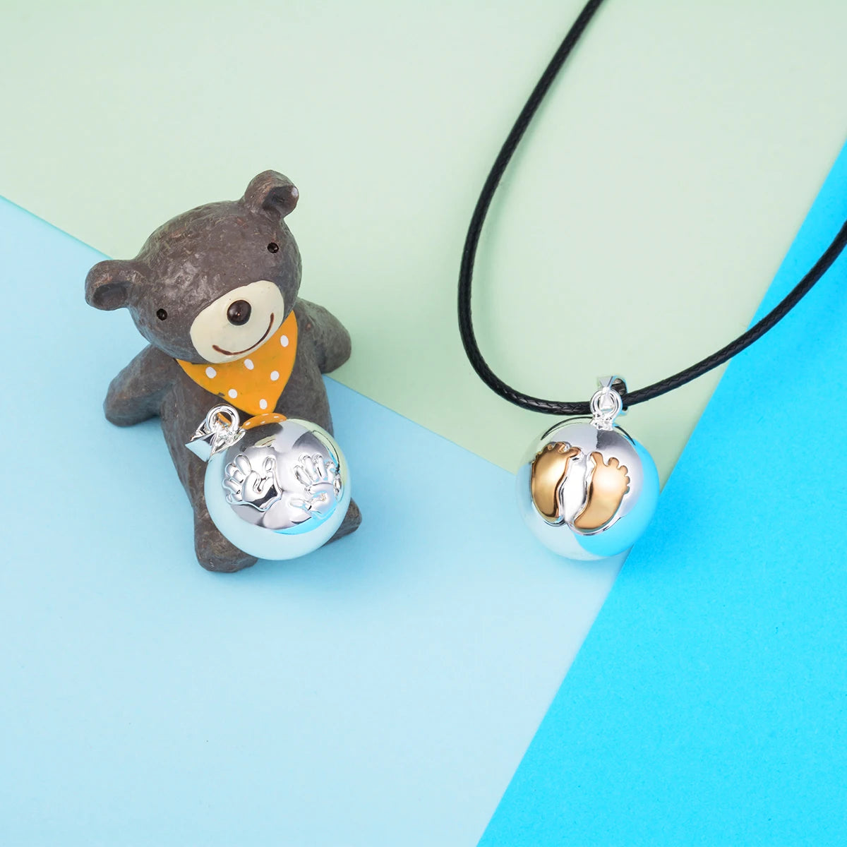 necklace Angel Wings Baby Feet Harmony Bola
