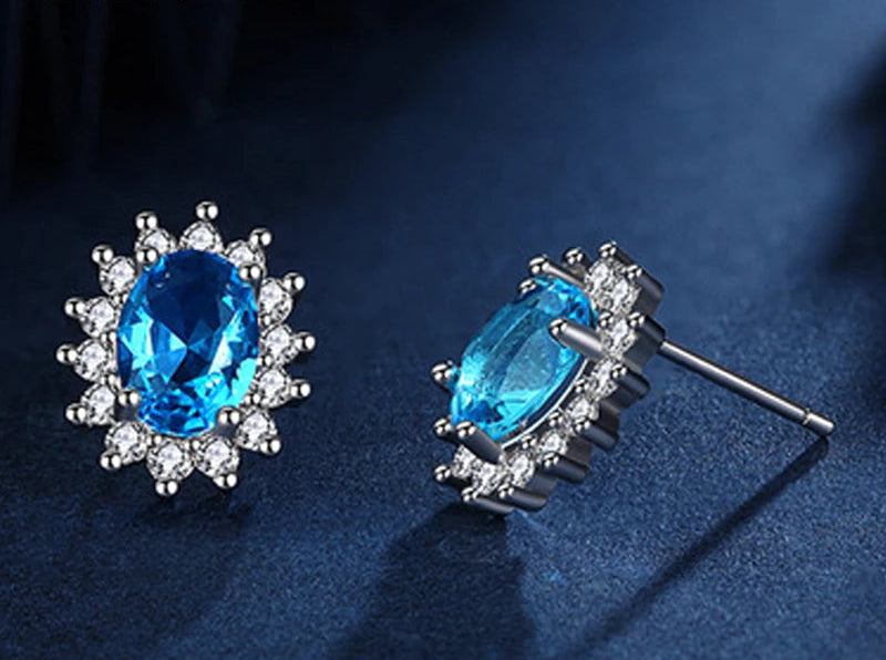 Earrings Sapphire Crystal