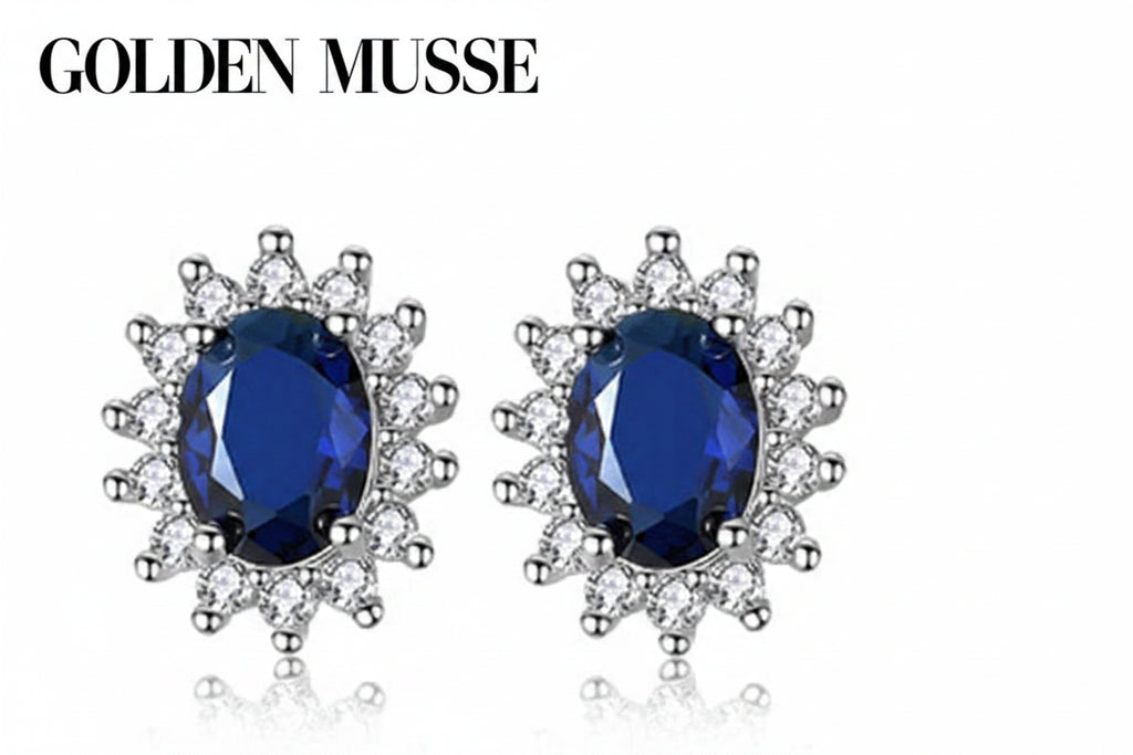 Earrings Sapphire Crystal