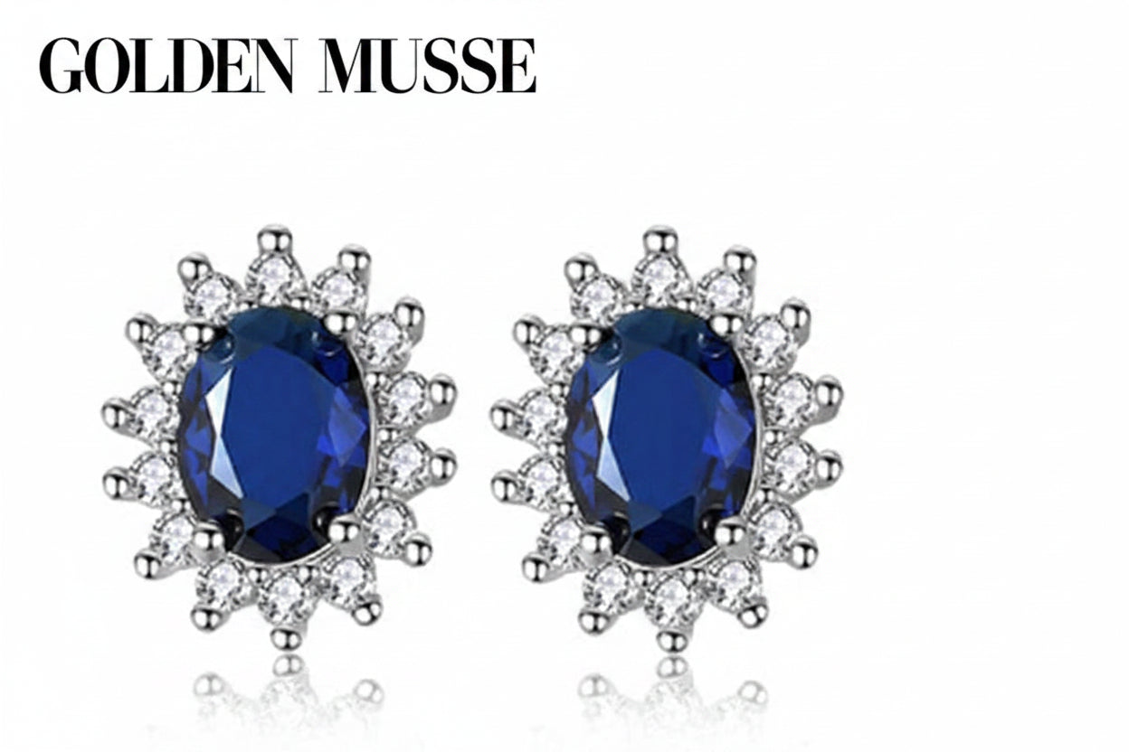 Earrings Sapphire Crystal