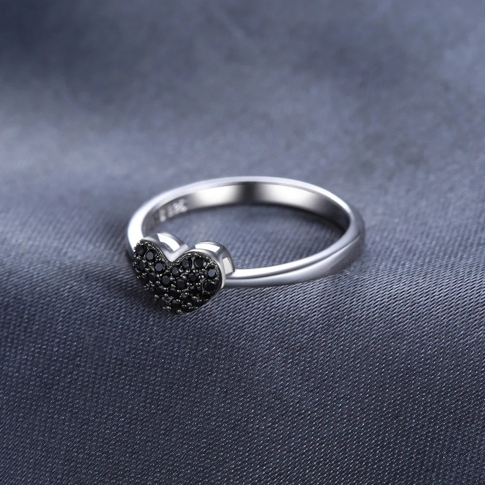 Ring Black Spinel Heart Promise