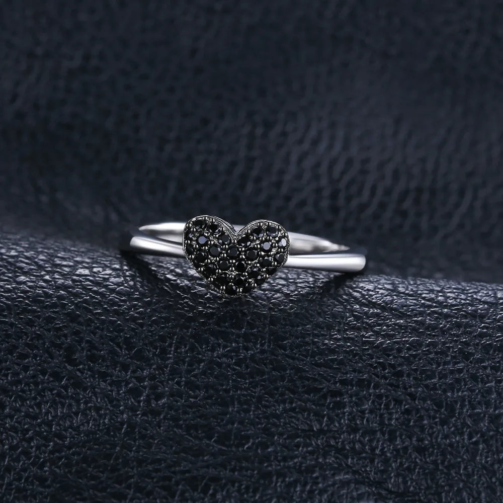 Ring Black Spinel Heart Promise