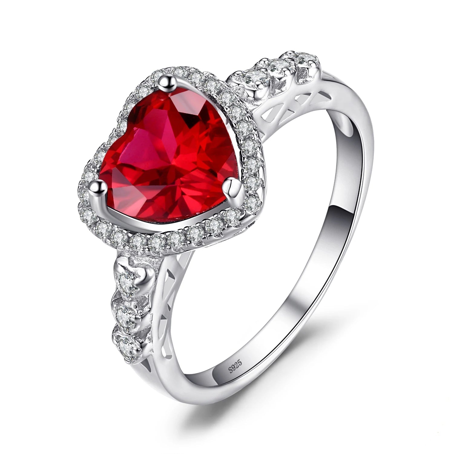 Ring Ruby Heart Halo