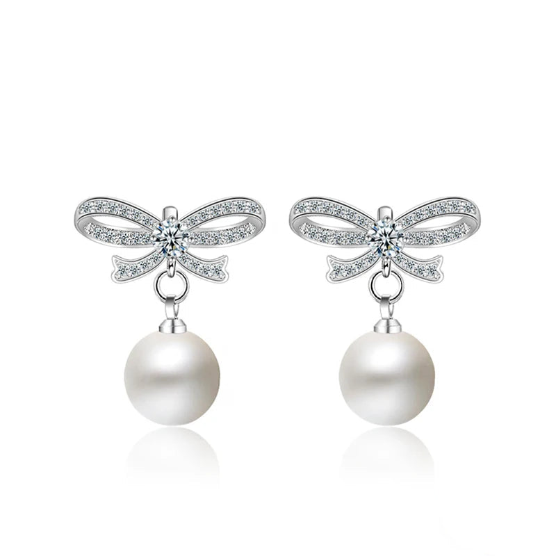Earrings Luna Pearl Bow Drop