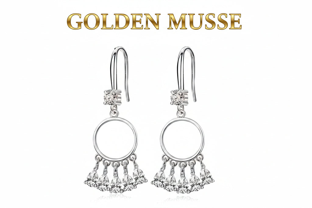 Earrings Round Tassel Drop