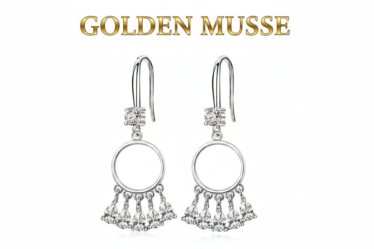 Earrings Round Tassel Drop