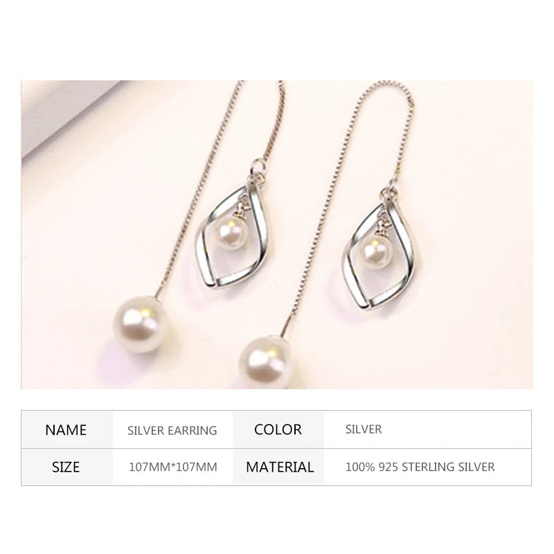Earrings Twisted Pearl Chain