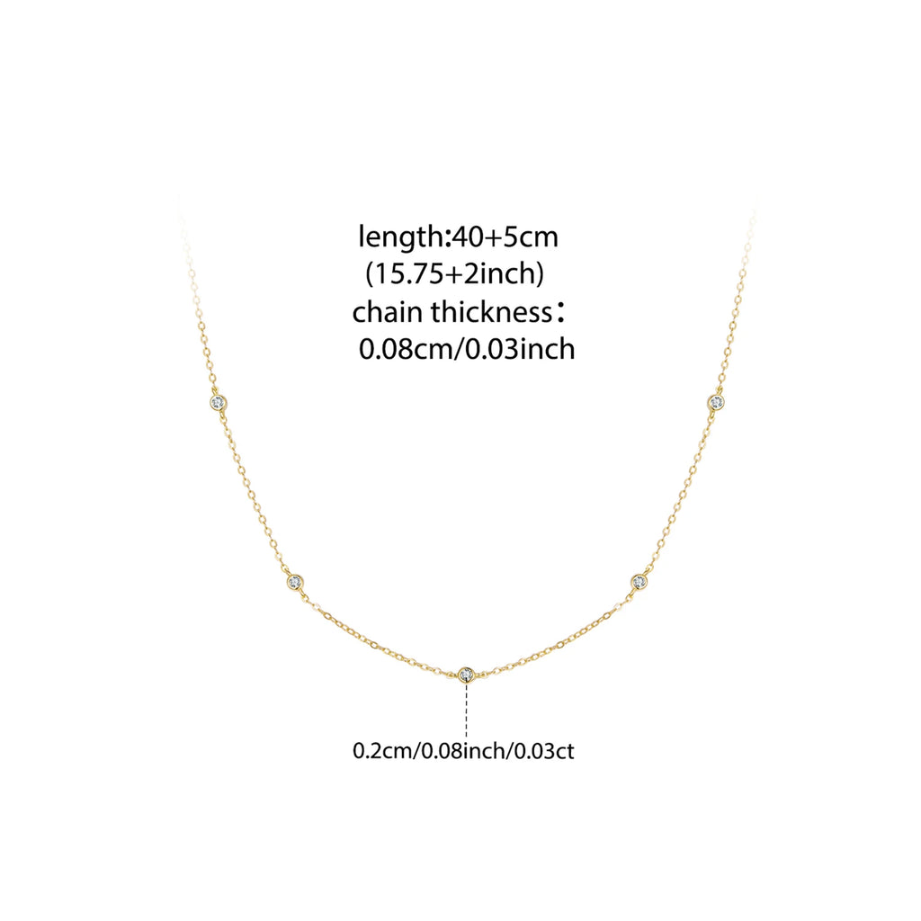 Necklace Moissanite Station