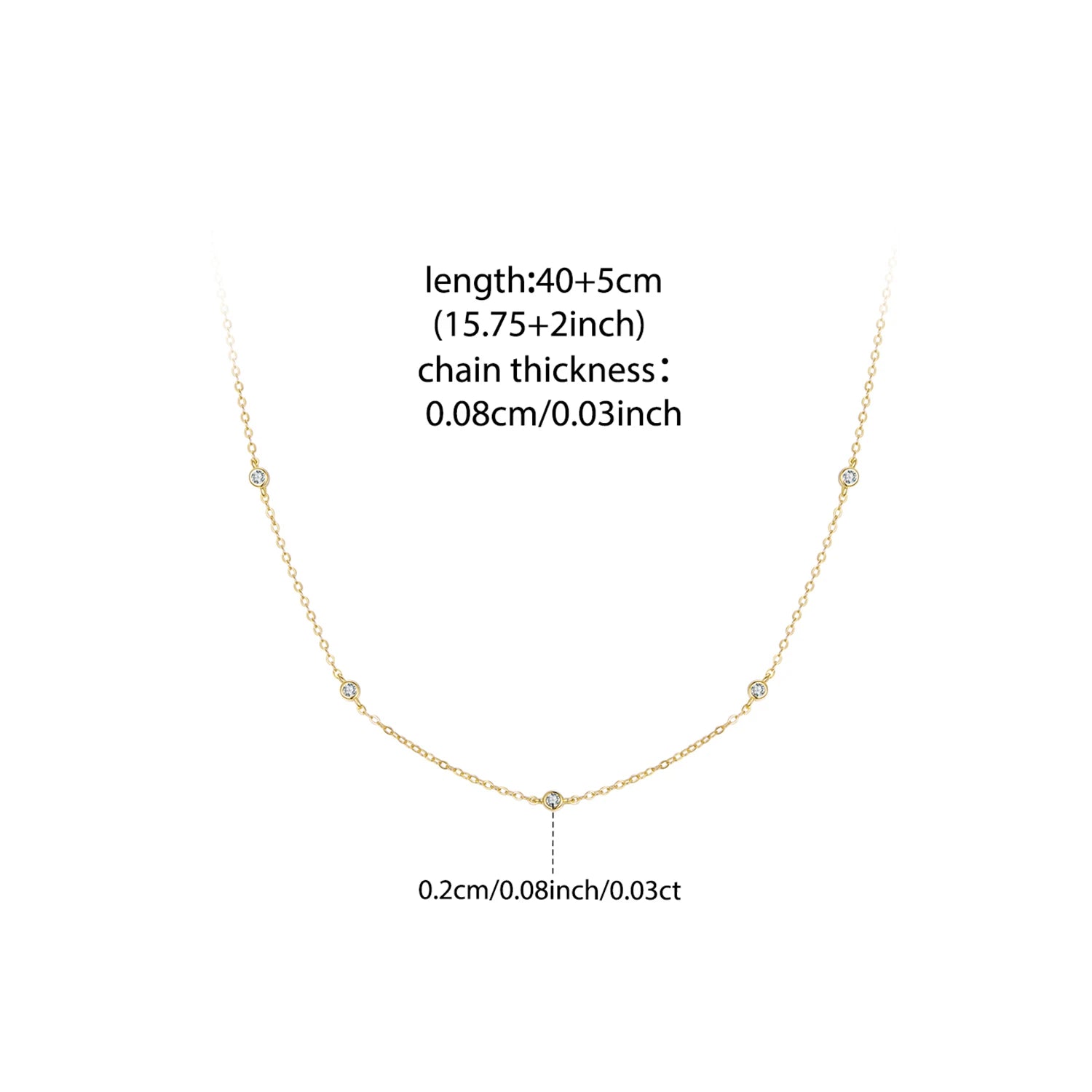 Necklace Moissanite Station