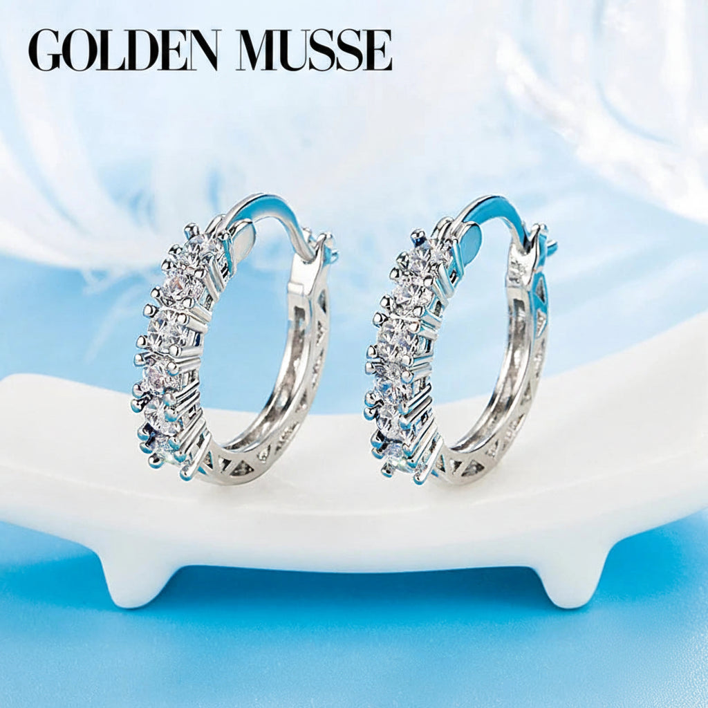 Earrings Aquamarine Hoop