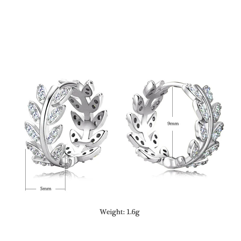 Earrings Punk Rock Rose Gold Leaf Hoop