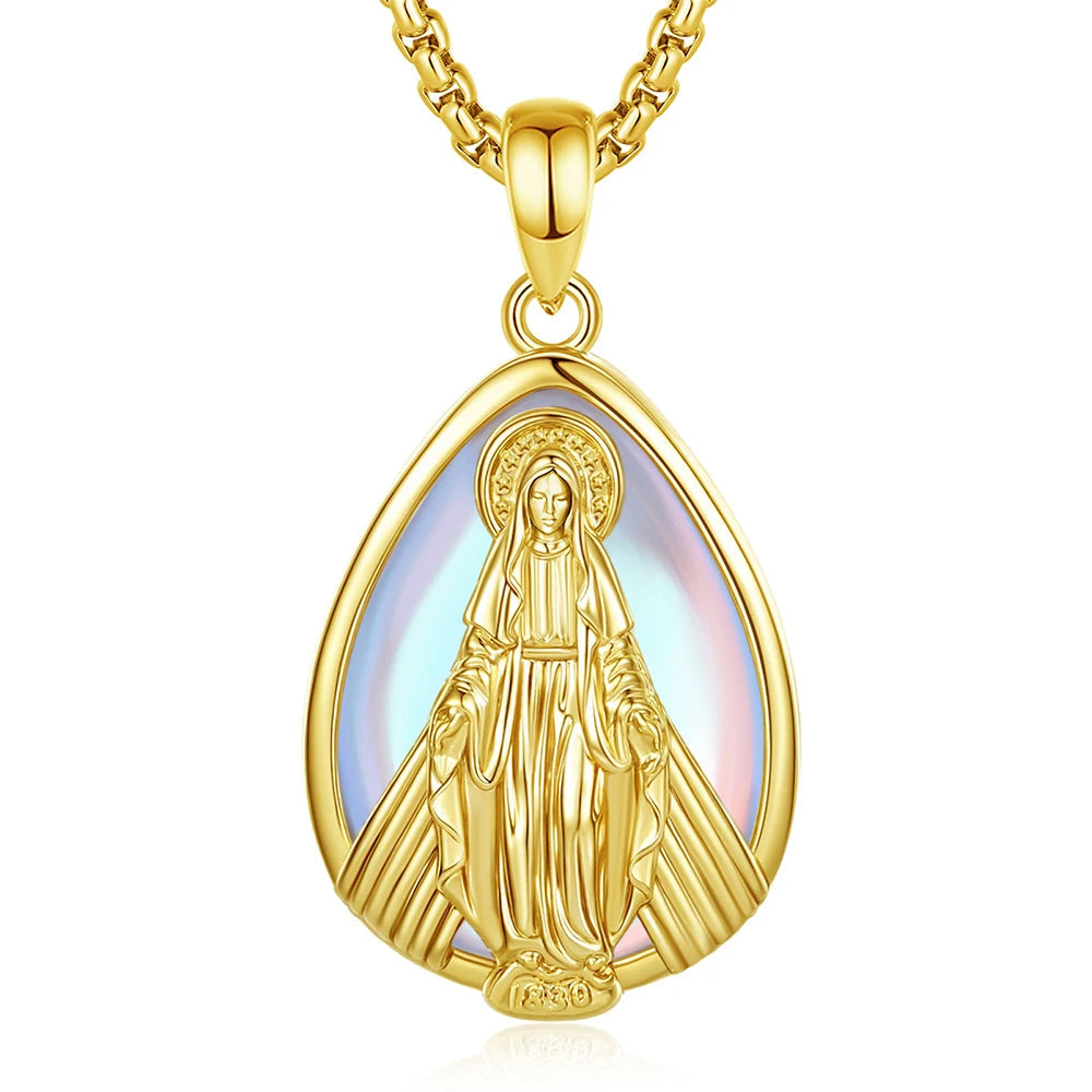 Necklace Virgin Mary Moonstone