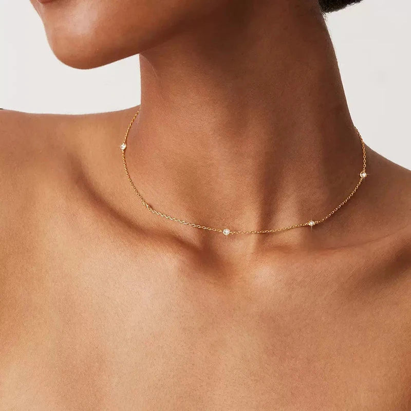 Necklace Moissanite Station