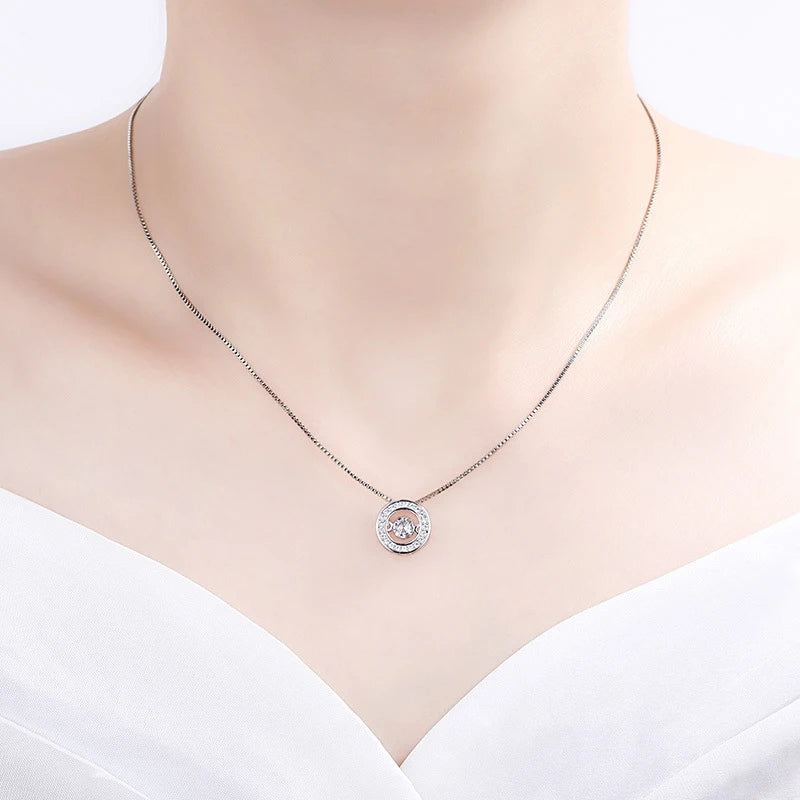 necklace sparkling round pendant