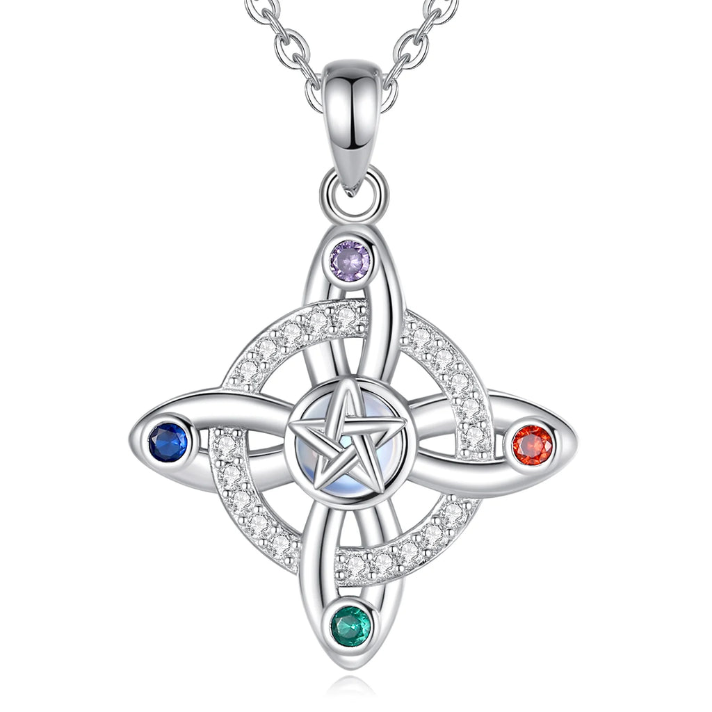 Necklace Moonstone Witch's Knot