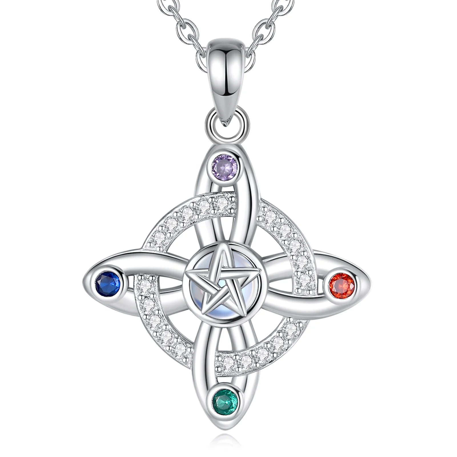 Necklace Moonstone Witch's Knot