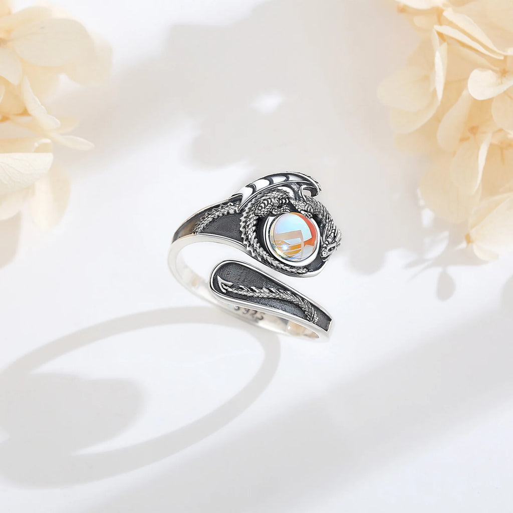 Ring Moonstone Dragon Spirit
