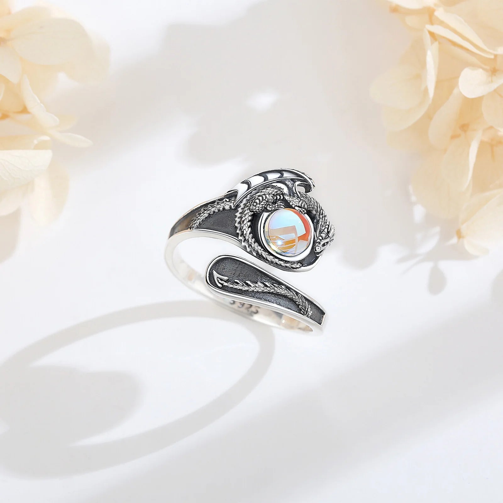 Ring Moonstone Dragon Spirit
