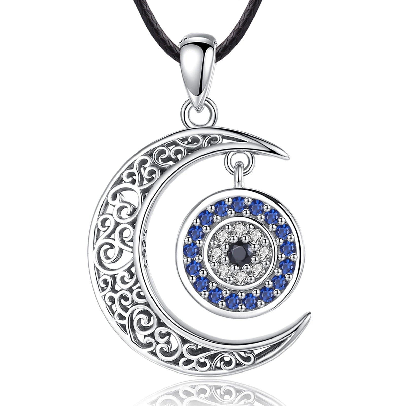 Necklace for Women & Man  925 Sterling Silver Sun Moon Pentagram Viking Celtic knot Moon Pendant Fine Jewelry party