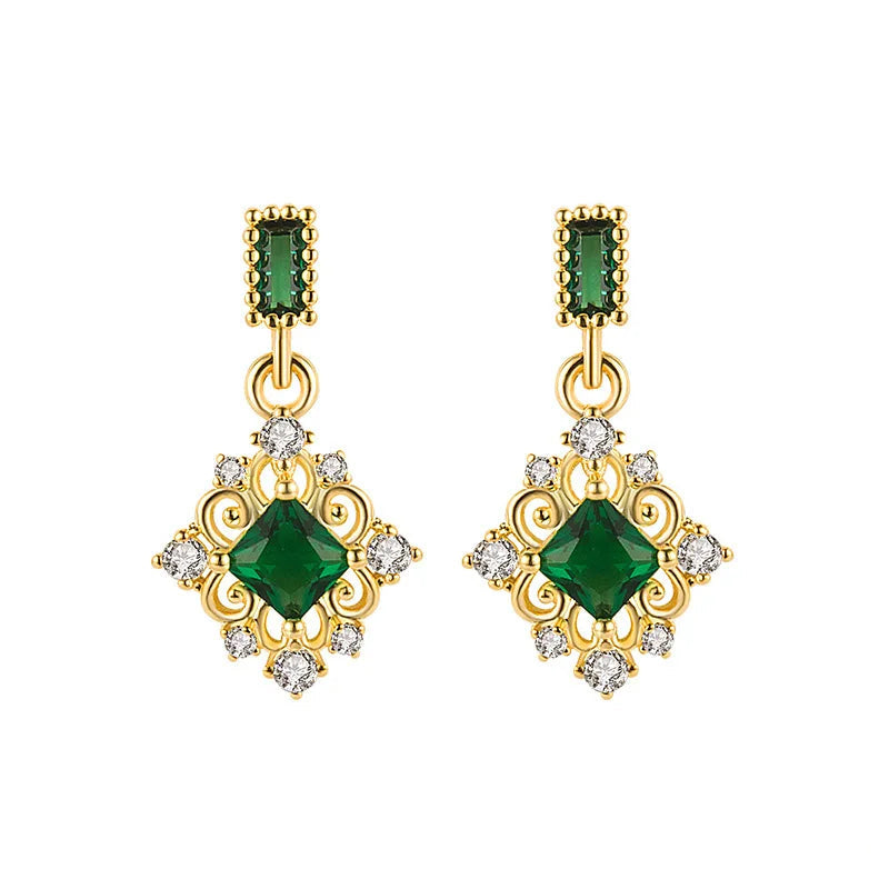 Earrings Emerald Drop