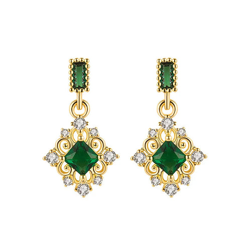 Earrings Emerald Drop