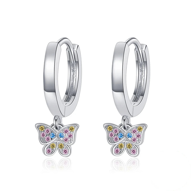Earrings Butterfly Hoop