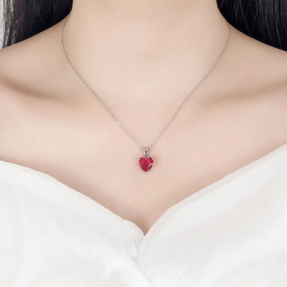 Necklace/Earrings/Ring 925 Sterling Silver Jewelry Sets For Women Heart Zircon  Wedding Bridal Elegant Christmas