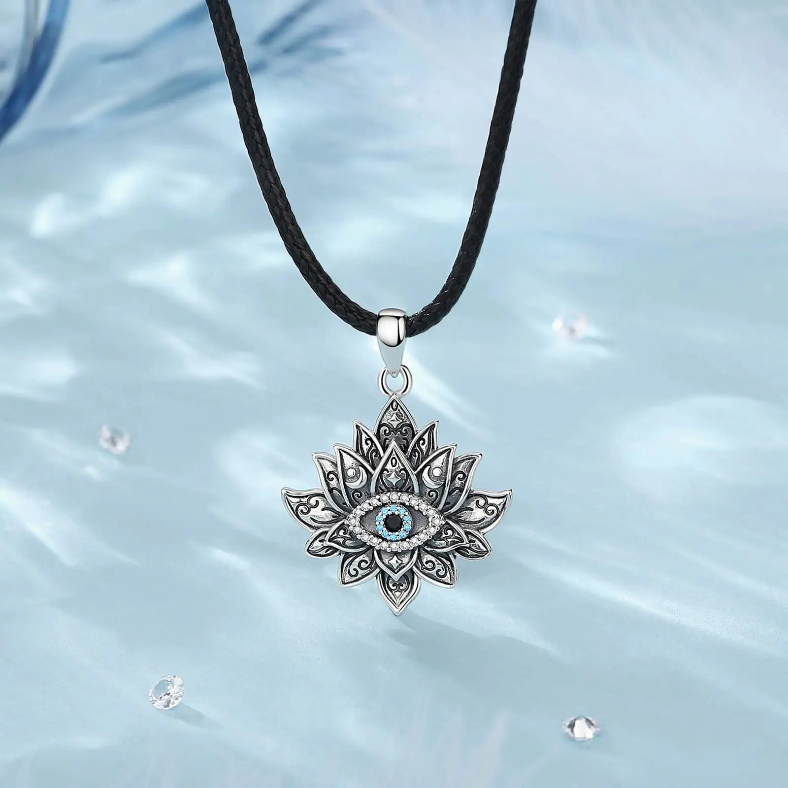 Necklace Vintage Evil Eye Lotus Flower