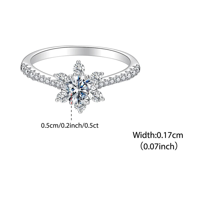 Ring Snowflower Moissanite