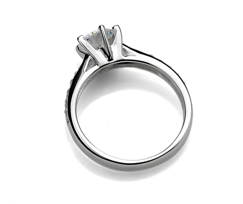 Ring Luxury 925 Sterling Silver Classic for Women Six claw jewelry simple 70ct diamond ring imitation diamond women's ring