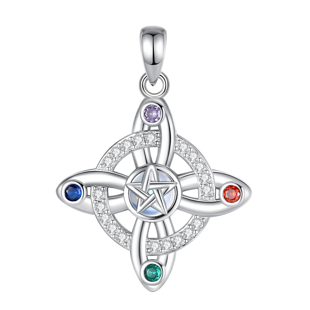 Necklace Moonstone Witch's Knot