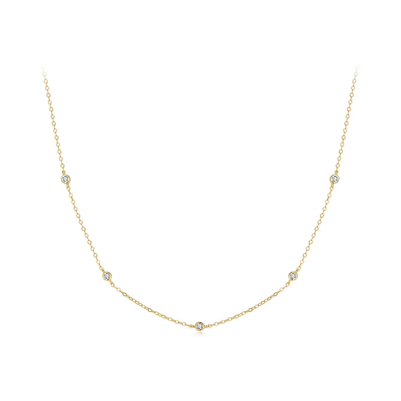 Necklace Moissanite Station