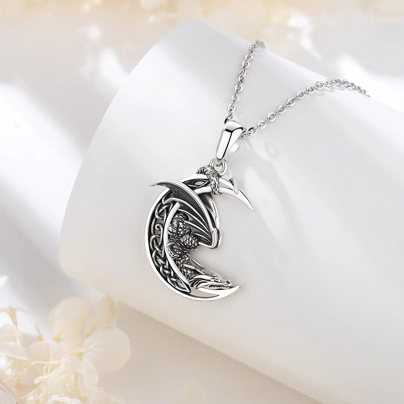 Necklace Moon Dragon Celtic