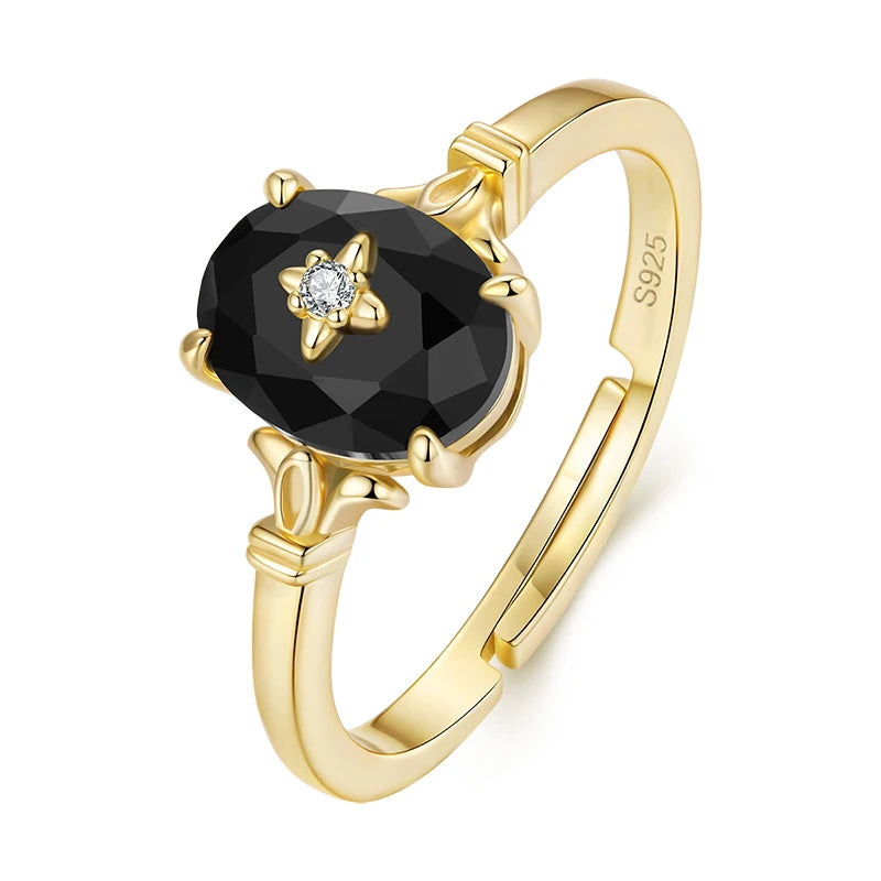 Ring Black Onyx Star
