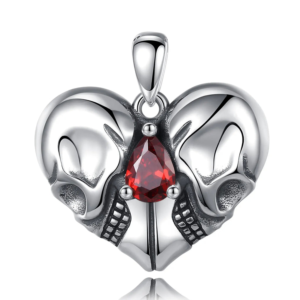 Necklace Gothic Heart Skull