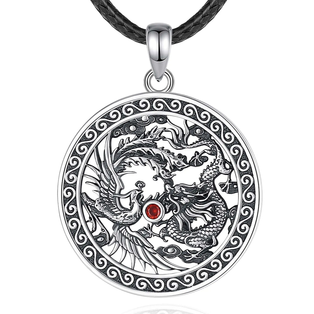 Necklace Phoenix & Dragon Flame Amulet
