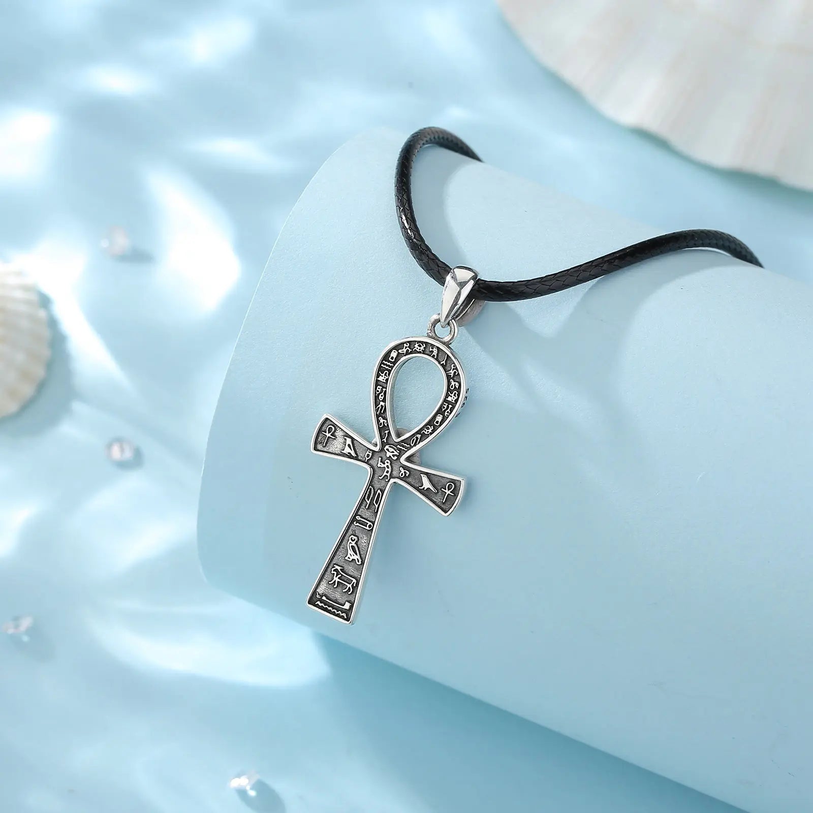 Necklace for Women Man 925 Sterling Silver Ancient Egyptian Cross  Fine Ankh Cross Amulet Pendant