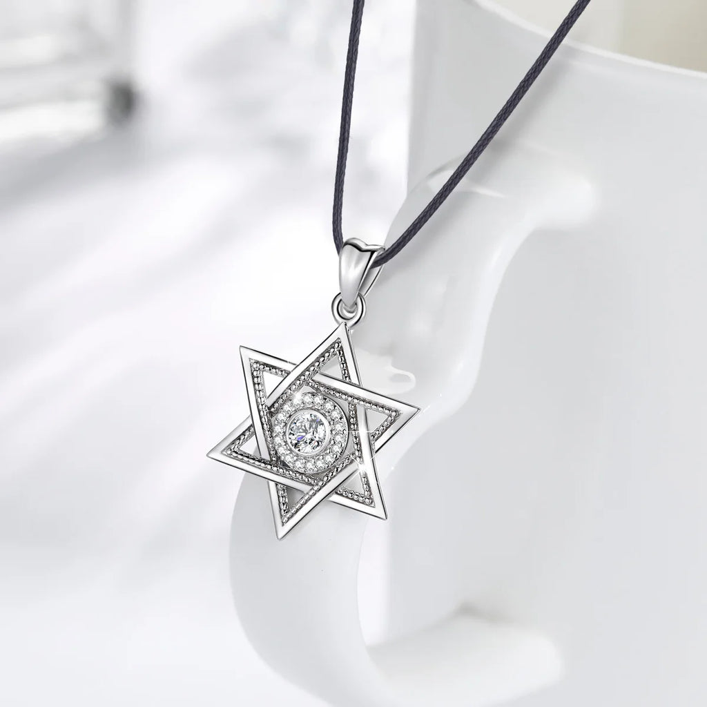 Necklace Star of David Zircon