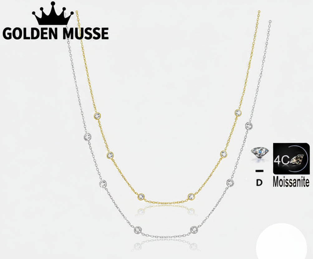 Necklace Moissanite Station