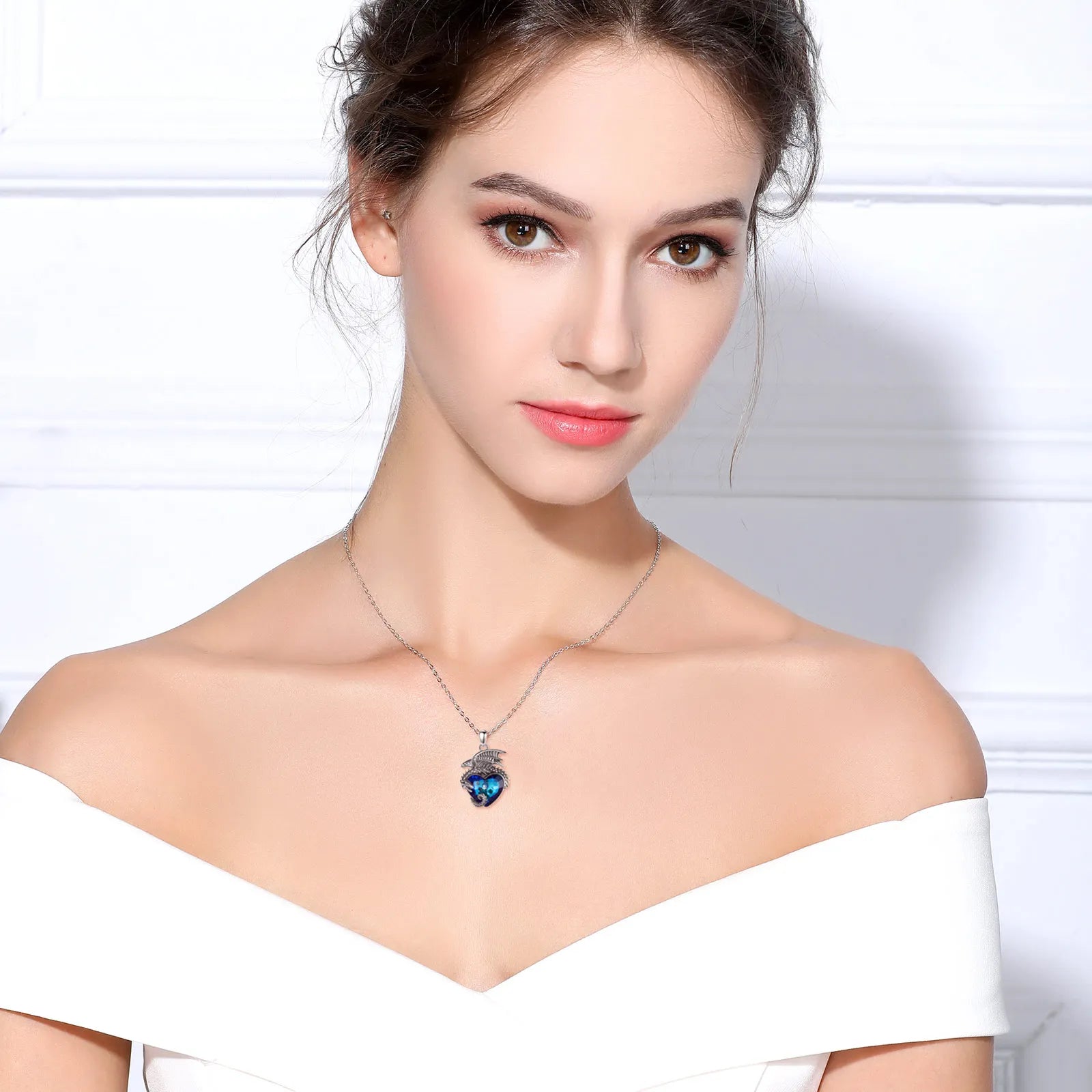 Necklace Dragon Heart Crystal