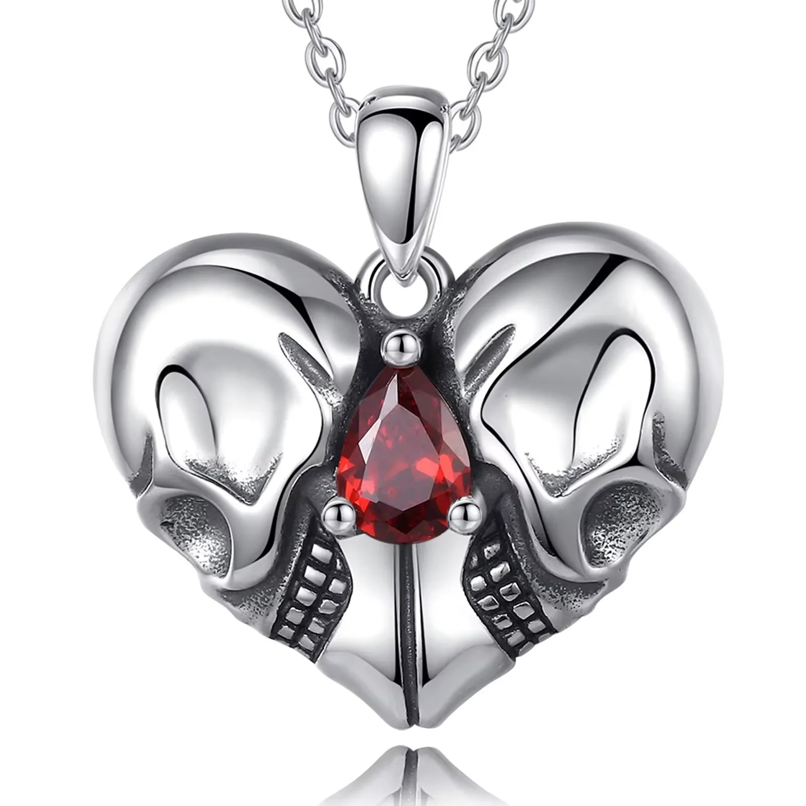 Necklace Gothic Heart Skull