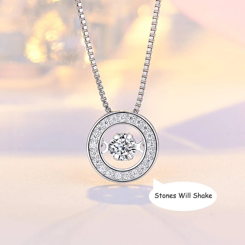 necklace sparkling round pendant